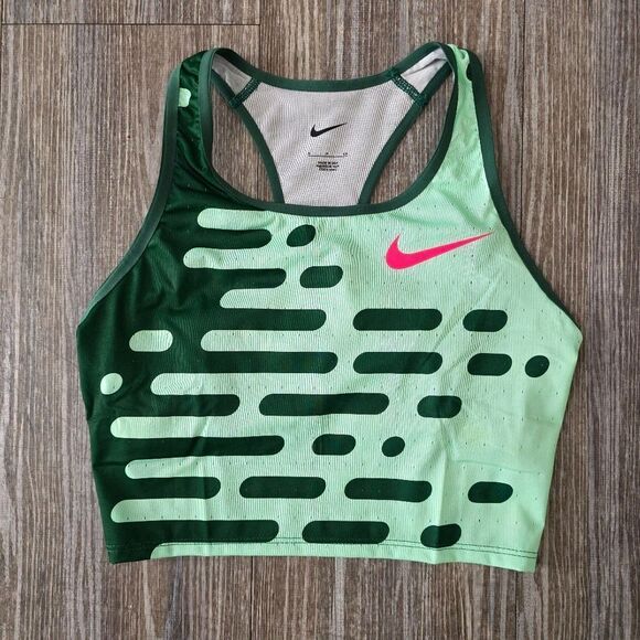 Nike Pro Elite Official Olympics Track & Field Bra Top Small S Green DR5051-341 - Picture 1 of 9